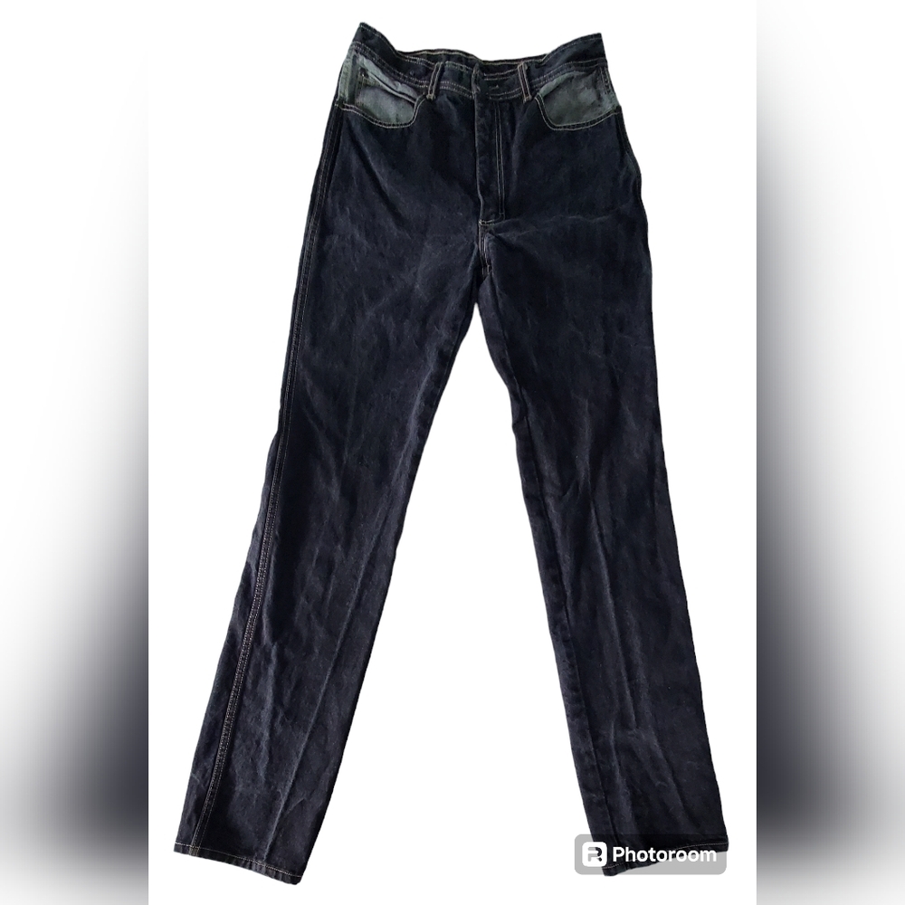 Vintage Sergio Valente Jeans 32x35 Dark Wash 80s Textured Pocket Denim